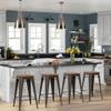 30" Backless Metal Counter Stool Height Bar Stools [Set of 4] for Home Kitchen Barstools with Wooden Seat view 3
