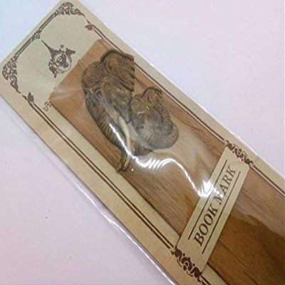WitnyStore Carved Wooden Bookmark 7" Head of Elephant Dad Hug Baby Side Face - Unique Design Handmade Bookmarks Thai Craft Accessories Decorative Collectible Thailand Souvenir Gift Readers Book Lovers