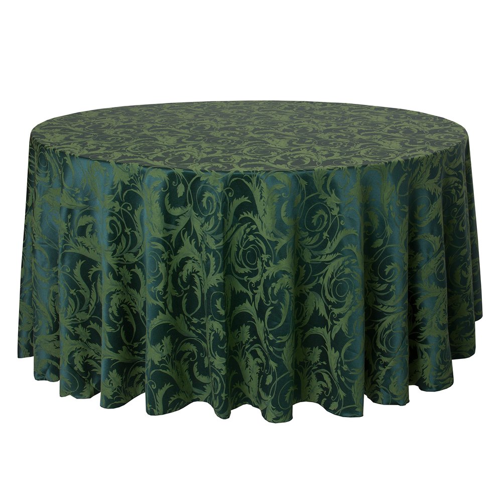 Ultimate Textile Vintage Damask Melrose 102-Inch Round Tablecloth Hunter Green