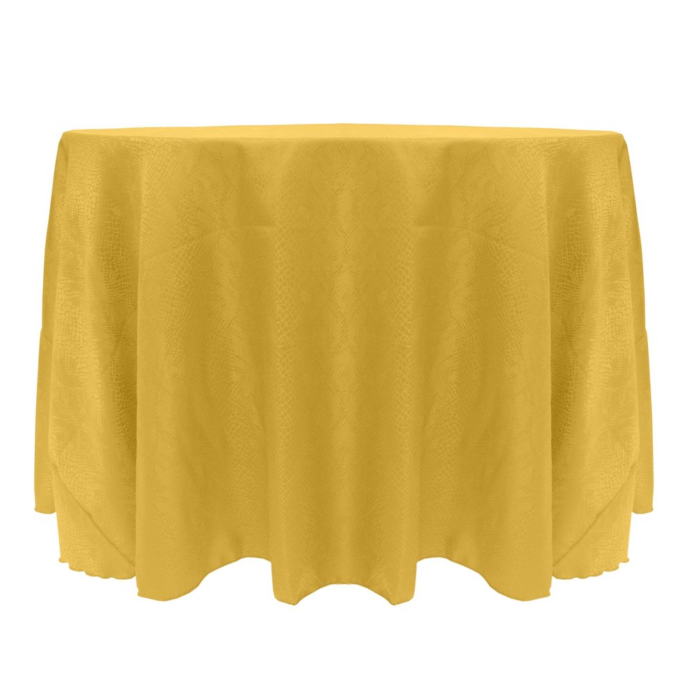 Ultimate Textile Modern Damask Kenya 102-Inch Round Tablecloth Flax Gold