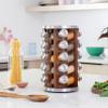 Orii 20 Jar Rotating Dark Acacia Wood Spice Rack with Spices Included & 5-Year Spice Refill Program  Rustic Wood Countertop Spice Rack with Glass Jars view 2