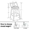 26" Low Back Metal Counter Stool Height Bar Stools with Wooden Seat [Set of 4] for Home Kitchen Barstools view 3