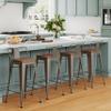 26" Low Back Metal Counter Stool Height Bar Stools with Wooden Seat [Set of 4] for Home Kitchen Barstools view 4