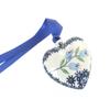 Blue Rose Polish Pottery - Blue Tulip Heart Ornament - 2.5" Tall - Hand-Painted Collectible Decoration view 1