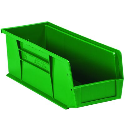 Ship Now Supply SNBINP1555G Plastic Stack & Hang Bin Boxes, 14 3/4" x 5 1/2" x 5", Width, 5" Height, 14.75" Length, Green (Pack of 12)