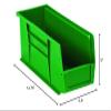 Ship Now Supply SNBINP1555G Plastic Stack & Hang Bin Boxes, 14 3/4" x 5 1/2" x 5", Width, 5" Height, 14.75" Length, Green (Pack of 12) view 2