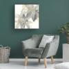 Wrapped Canvas Wall Art - Chris Paschke 'Gray and Silver Flowers II' Wall Art for Living Room, Bedroom, or Office Dcor - 18x18 view 4