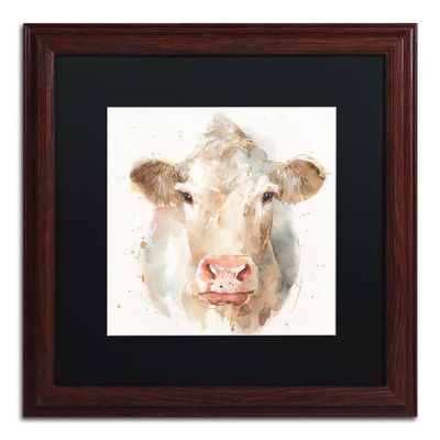 Trademark Fine Art ' Farm Friends II ' Black Matted Wood Frame by Lisa Audit 16x16