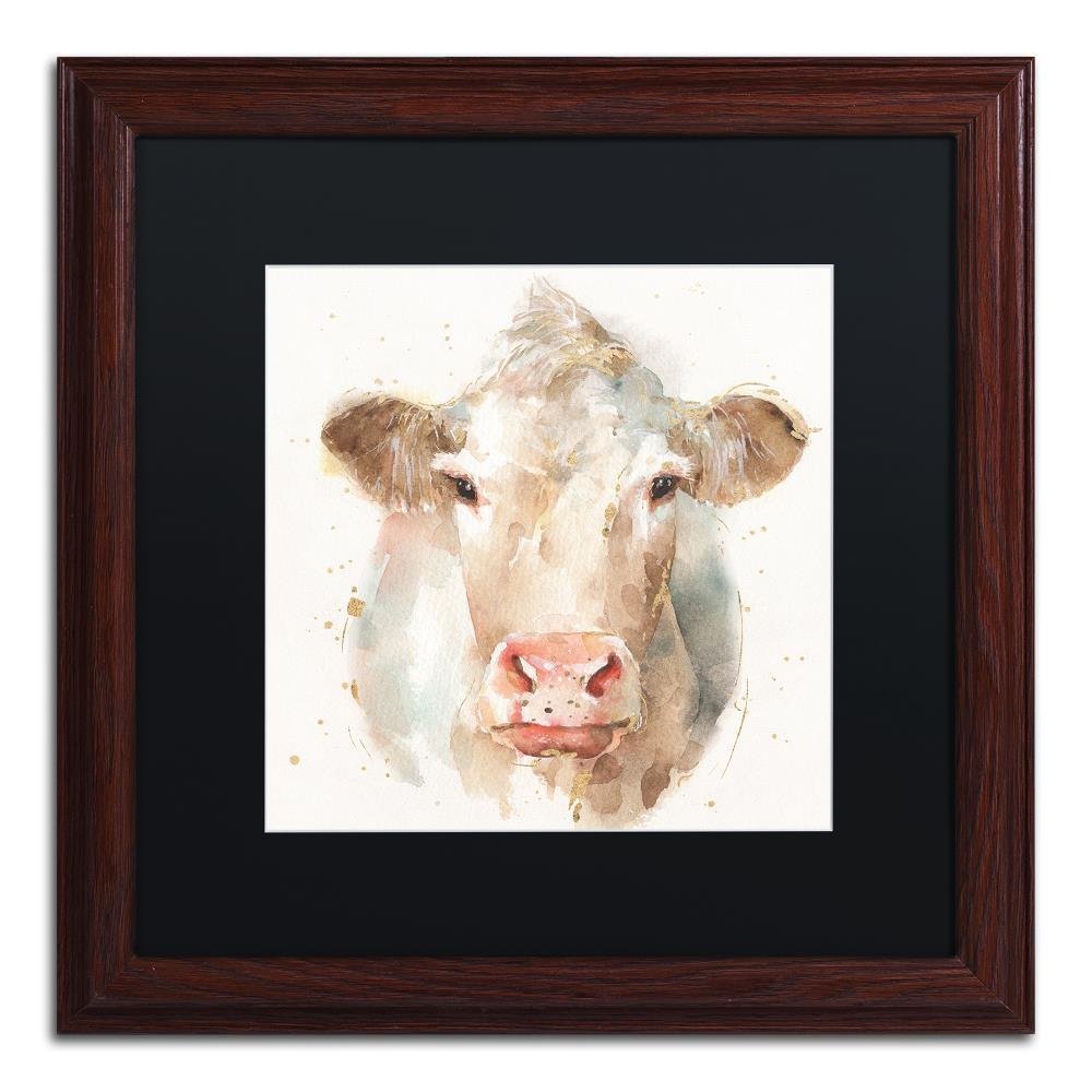 Trademark Fine Art ' Farm Friends II ' Black Matted Wood Frame by Lisa Audit 16x16