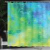 Ambesonne Green and Blue Shower Curtain, Geometric Abstract Pattern with Triangles Ombre Inspired, Cloth Fabric Bathroom Decor Set with Hooks, 69" W x 75" L, Lime Green view 3