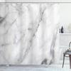 Ambesonne Marble Print Shower Curtain, Granite Surface Motif Sketch Nature Effect and Cracks Antique Style Image, Cloth Fabric Bathroom Decor Set with Hooks, 69" W x 75" L, Grey Dust White view 1