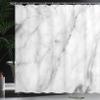 Ambesonne Marble Print Shower Curtain, Granite Surface Motif Sketch Nature Effect and Cracks Antique Style Image, Cloth Fabric Bathroom Decor Set with Hooks, 69" W x 75" L, Grey Dust White view 3