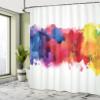 Ambesonne Abstract Shower Curtain, Vibrant Stains of Watercolor Paint Splatters Brushstrokes Dripping Liquid Art, Cloth Fabric Bathroom Decor Set with Hooks, 69" W x 75" L, Yellow Blue view 4