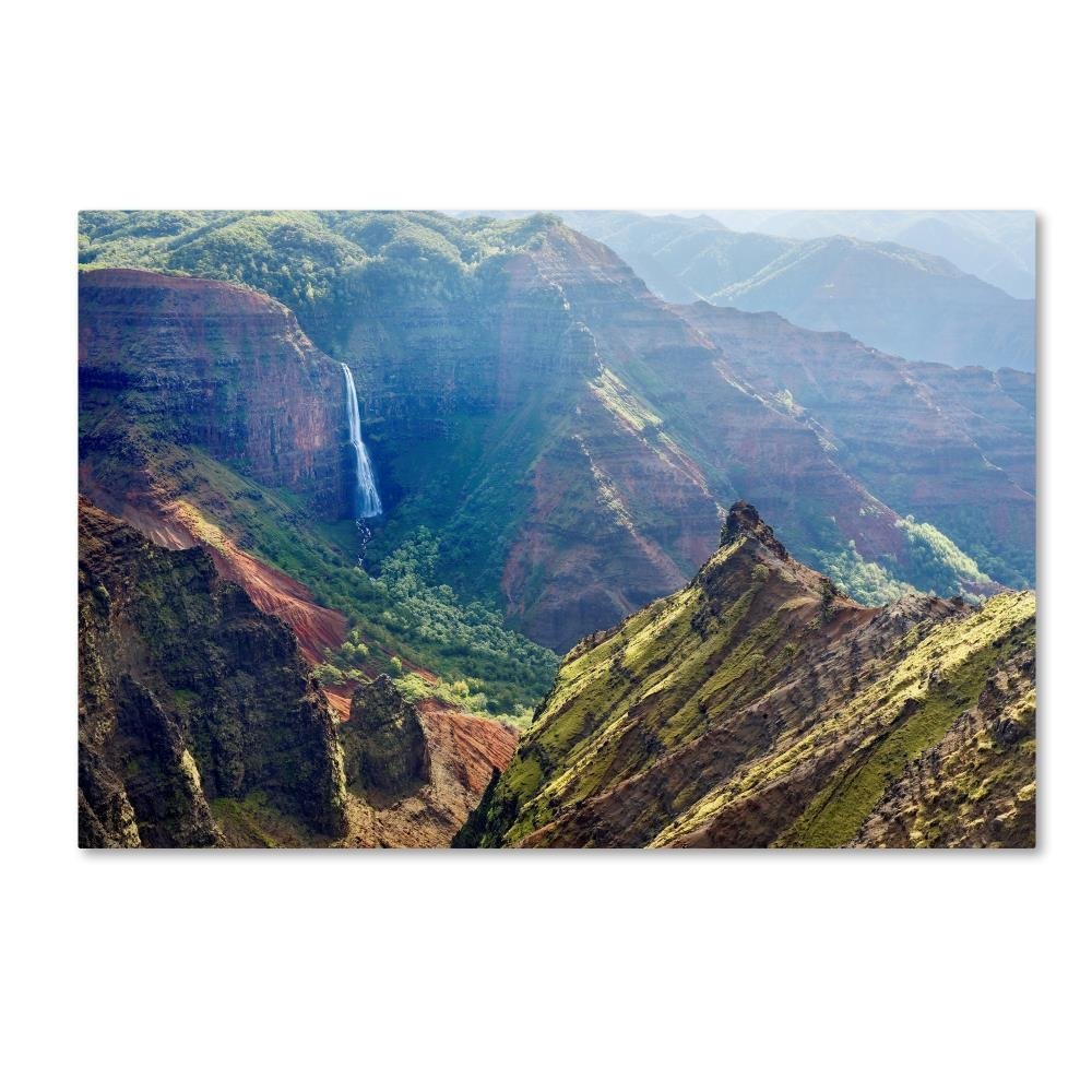 Kauai Waimea Canyon Waipoo Falls by Mike Jones Photo, 16x24-Inch Canvas Wall Art