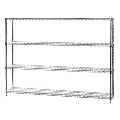 Shelving Inc. 12" d x 72" w x 64" h Chrome Wire Shelving with 4 Tier Shelves, Weight Capacity 800lbs Per Shelf