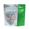 QQ Studio 100PCS Matte Clear Front Green Back Stand-Up 1oz Bags (8.5x13cm (3.3x5.1"), Translucent/Green) view 1
