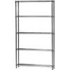 Shelving Inc. 8" d x 42" w x 84" h Chrome Wire Shelving with 5 Tier Shelves, Weight Capacity 800lbs Per Shelf view 1