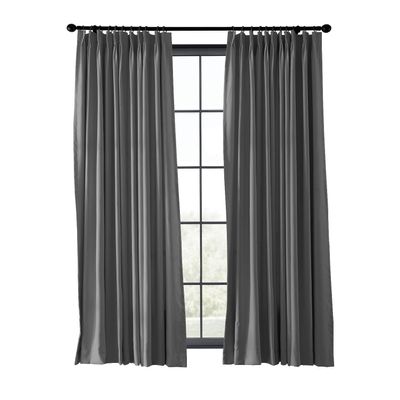 ChadMade Fire Resistant Flame Retardant Thermal Insulated Curtain Drapery Panel Pinch Pleat, Grey 52" W x 102" L for Home, Office, Hotel, School, Cinema and Hospital (1 Panel)