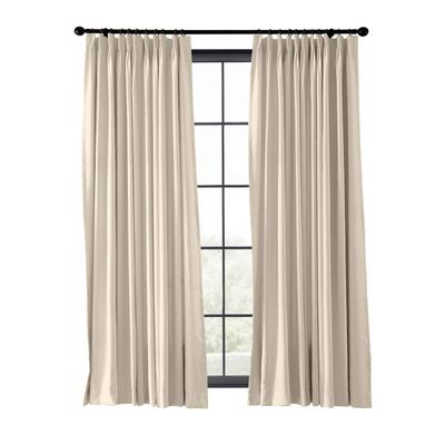 ChadMade Fire Resistant Flame Retardant Thermal Insulated Curtain Drapery Panel Pinch Pleat, Beige 52" W x 102" L for Home, Office, Hotel, School, Cinema and Hospital (1 Panel)