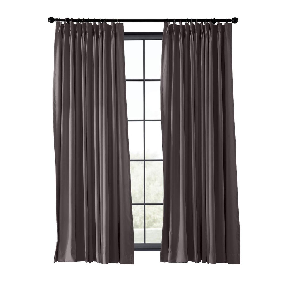 ChadMade Fire Resistant Flame Retardant Thermal Insulated Curtain Drapery Panel Pinch Pleat, Chocolate 72" W x 96" L for Home, Office, Hotel, School, Cinema and Hospital (1 Panel)
