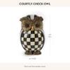 MACKENZIE-CHILDS Owl, Fall Owl Decor for Home, Black-and-White Courtly Check view 4