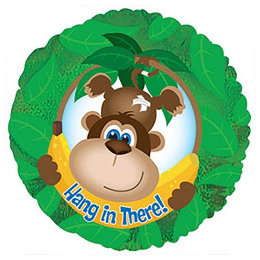 CTI Balloons 114031 Hang in There Monkey, 17", Multicolor