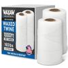 Waxed 100% Polyester White Twine/Cord | 1005 feet (335 Yards) x 2 Rolls | 9-ply | 115-Pound Loop Strength Cable Tie Down Lacing view 1
