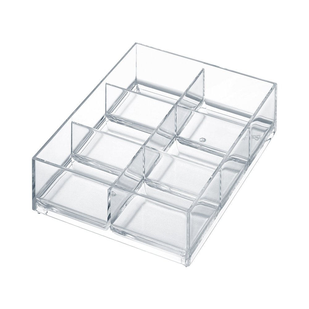 Like-it CB-T11 Storage Case, Storage Tray (S) 6 Divided Width 4.5 x Depth 6.1 x Height 1.2 inches (11.5 x 15.4 x 3 cm), Clear, Made in Japan