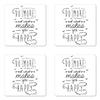 Ambesonne Saying Coaster Set of 4, Do More of What Makes You Happy Clouds Achievement Attitude Positivity Print, Square Hardboard Gloss Coasters, Standard Size, White Charcoal view 1