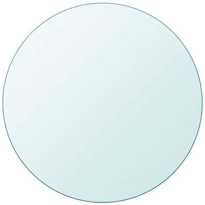 vidaXL Transparent Tempered Glass Table Top - Round 19.7" - Easy to Clean, Scratch-Free, Ideal for Dining Table, Coffee Table & Garden Table