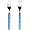 Nagao Border Dinner Fork, Blue, Set of 2, Made in Japan view 1