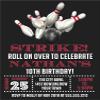 Bowling Birthday Invitation, Bowling Party Invitation, Bowling Tournament Invite with Envelopes (Black/White 2) view 1