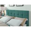 AC Pacific Modern Platform Bedframe With Wooden Slats, King Size, With Square Stitching Tufted Finish, Turquoise view 4