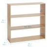 ECR4Kids Streamline 3-Shelf Storage Cabinet, 36in High, Double-Sided Display, Natural view 3
