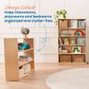 ECR4Kids Streamline 3-Shelf Storage Cabinet, 36in High, Double-Sided Display, Natural view 4