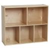 ECR4Kids Streamline 5-Compartment Storage Cabinet, 30in, Classroom Furniture, Natural view 1