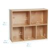 ECR4Kids Streamline 5-Compartment Storage Cabinet, 30in, Classroom Furniture, Natural view 3