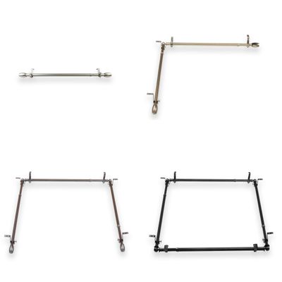 A&F Rod Dcor - Caleb Multi-Angle Room Divider/Bedroom Canopy/Ceiling Rod Adjustable 66-120 inch Two Sided - Antique Brass