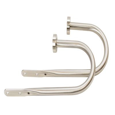 Meriville Set of 2 Decorative Satin Nickel End Cap Window Curtain Holdbacks for Draperies, 9" Wide