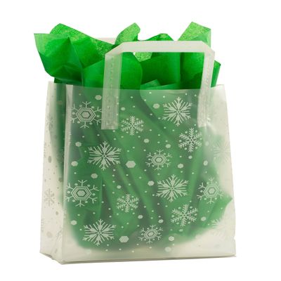 Premier Retail Snowflake Holiday Frosted Shoppers - 25 Count