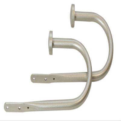 Meriville Set of 2 Decorative Pewter End Cap Window Curtain Holdbacks for Draperies, 9" Wide
