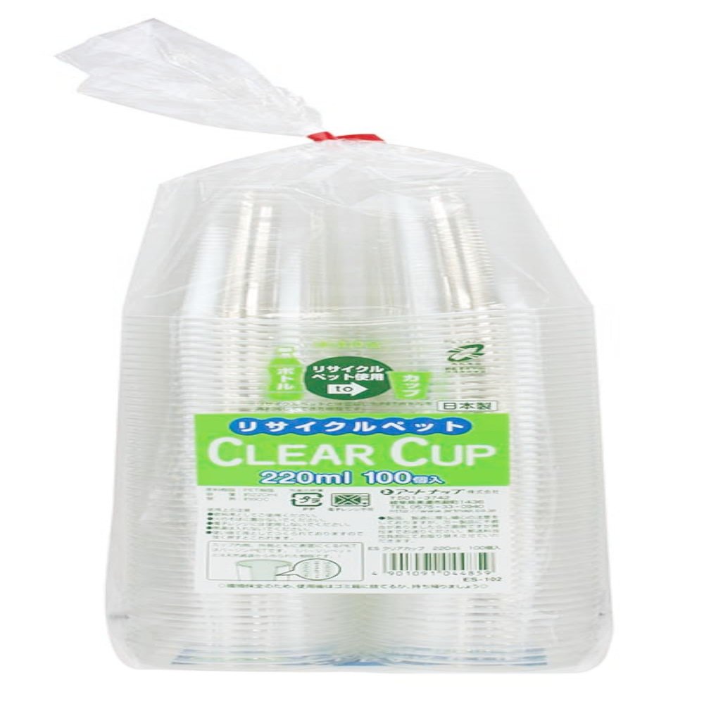 ArtNap ES-102 Clear Cups, 7.8 fl oz (220 ml), Pack of 100