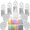 10 Retro Plastic Sweet Jars, 2 Tongs and 50 Candy Stripe Bags (Aqua) view 1