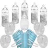 10 Retro Plastic Sweet Jars, 2 Tongs and 50 Candy Stripe Bags (Aqua) view 2