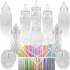 10 Assorted Plastic Sweet Jars, 2 tongs, 50 Bags for Parties, Weddings, Candy Buffet (Pink) view 1