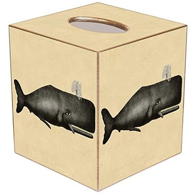 Beach Home Dcor Vintage Grey Whale Handmade Paper Mache Tissuebox Cover