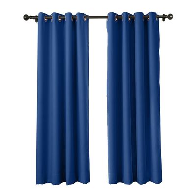 cololeaf Flame Retardant Curtains Fire Resistant Curtain Room Darkening Drape with Grommetfor Home Kitchen Office Hotel School Cinema and Hospital- Blue 84W x 102L Inch (1 Panel)