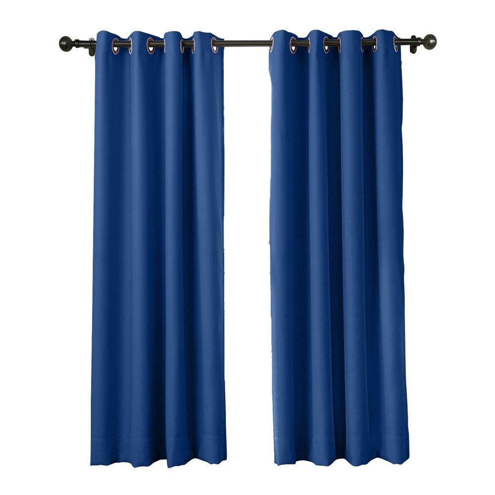 cololeaf Flame Retardant Curtains Fire Resistant Curtain Room Darkening Drape with Grommetfor Home Kitchen Office Hotel School Cinema and Hospital- Blue 84W x 102L Inch (1 Panel)