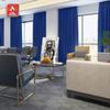 cololeaf Flame Retardant Curtains Fire Resistant Curtain Room Darkening Drape with Grommetfor Home Kitchen Office Hotel School Cinema and Hospital- Blue 84W x 102L Inch (1 Panel) view 2