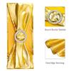 SINSSOWL Pack of 50 Spandex Bronzing Gold Chair Sashes for Wedding - Metal Gold Chair Bows Bands Fitting Birthday Party Anniversary Bridal Shower Event Decorations view 4
